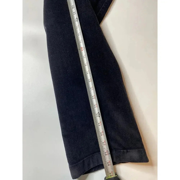 VTG LL Bean Pants Womens 10 Black Corduroy Classic Fit Retro 90s Elastic Grunge - Picture 6 of 8